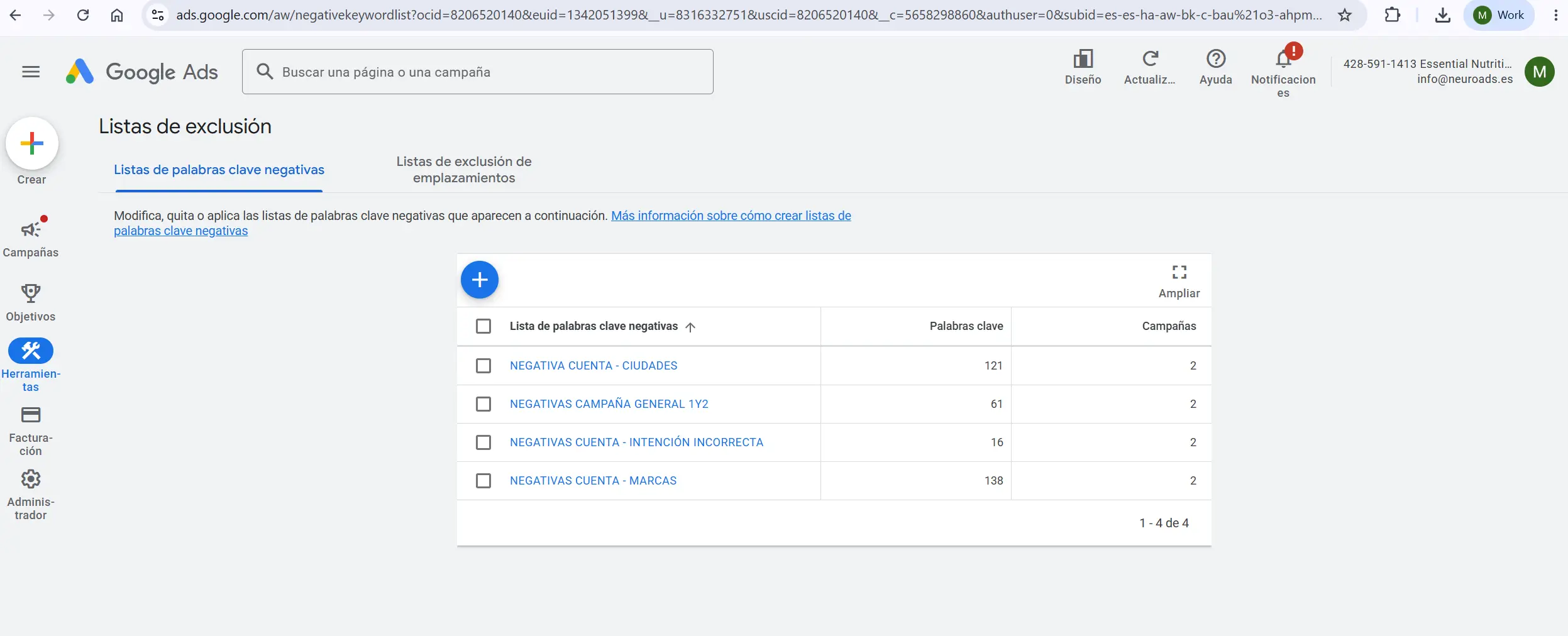 Keywords negativas 1